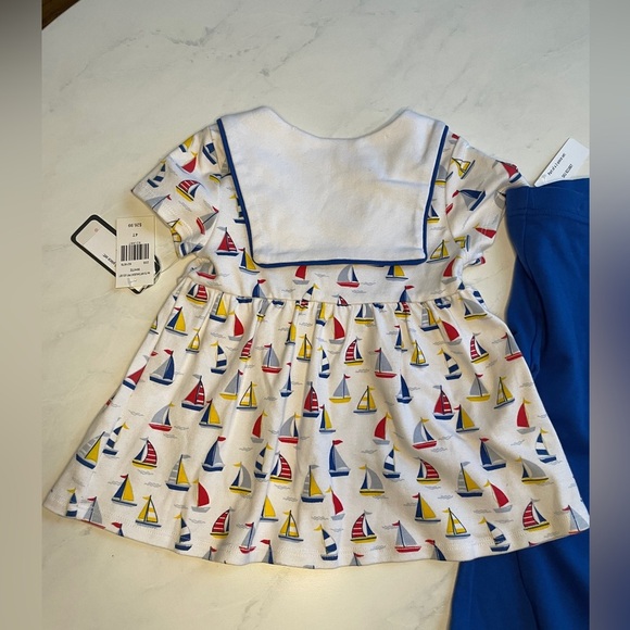 Little Lass Sailboat Two Piece Cotton Capri Legging Set Toddler Girl Size 4T NWT - Picture 5 of 6